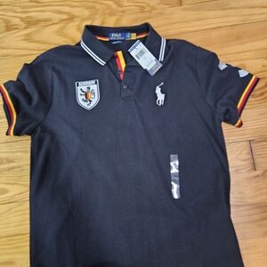 Ralph Lauren Black Polo with Red and Yellow Accents
